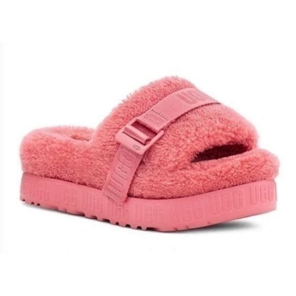 UGG Fluffita Taffy Pink Open- Toe Sandals Women‎ size 8 - Picture 1 of 12